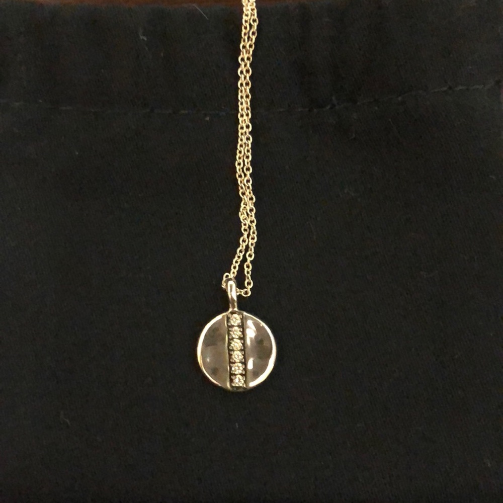 Ippolita mini disc Diamond pendant necklace in Sterling Silver